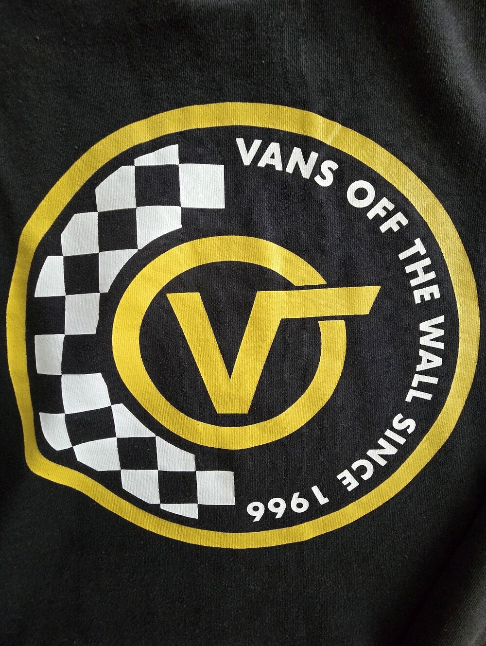 Vans Off The Wall Checkerboard Logo Hoodie Men’s L Black Skate Streetwear